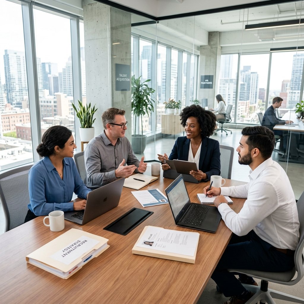 White Hands Group HR recruitment consultants collaborating in office